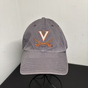 University of Virginia Gray Baseball Cap Hat Unisex UVA Sz Small Blue Y2K Faded